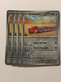 Pokemon Card Paradox Rift 4x Playset Reverse Holographic Orthworm 138/182 NM - Image 1