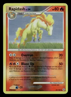 Rapidash 59/130 Reverse Holo Diamond & Pearl Pokemon Card - Image 1