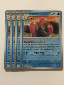 Pokemon Card Paradox Rift 4x Playset Reverse Holographic Wugtrio 053/182 NM - Image 1