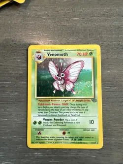 Pokemon TCG Venomoth Holo Unlimited Rare Card 13/64 Jungle Base Set - Image 1