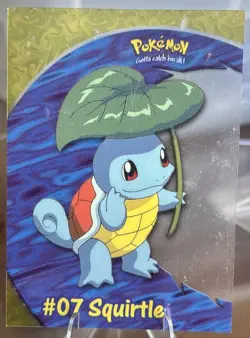 2000 Topps Pokemon #07 Squirtle Blue Logo TV Animation Clear Card #PC4 - Image 1