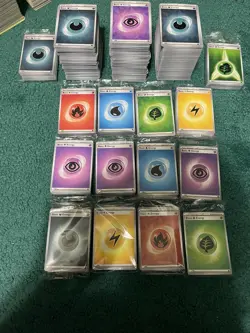 About 1500 Pokemon Gray Basic Energy Cards Bulk Lot - Some Sealed and Some Not - Image 1