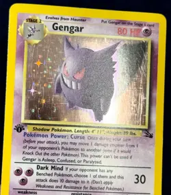 Pokemon Card Vintage Gengar Fossil 5/62 Holo Foil 1st Edition Near Mint - Image 3