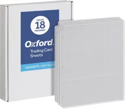 100 Oxford Poly Trading Card Sheets, PVC-FREE, Double-Sided Top-Loading - Image 1