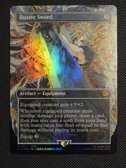 Buster Sword (Borderless) Magic the Gathering Final Fantasy Foil NM+ - Image 1