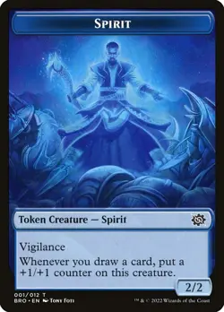 Spirit 1x TOKEN MtG ENGLISH Brother's War SP/NM - Image 1
