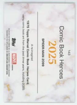 2025 Topps Comic Book Heroes Spider Man 2099 74/99 - Image 2