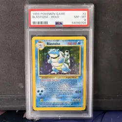 Pokemon Blastoise Base Set Unlimited Holo Rare #2 PSA 8 - Image 1