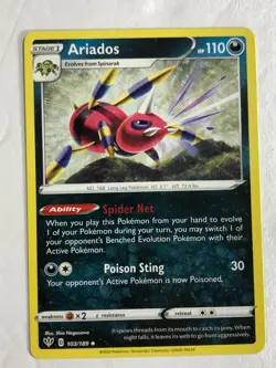 Pokemon TCG Darkness Ablaze Ink Smear Error Ariados 103/189 Near Mint - Image 1