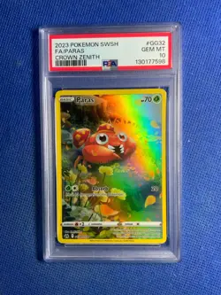 PSA 10 PARAS GG32/GG70 FA 2023 POKEMON SWSH CROWN ZENITH - Image 1
