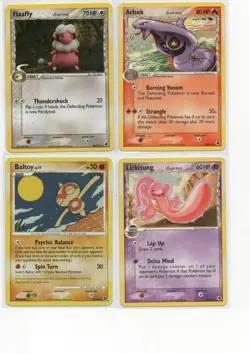 Pokemon Delta Species Lot Arbok 13/110 Flaaffy 30/110 Lickitung 19/110 EX Holon - Image 1