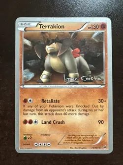 Terrakion 73/101 HP Pokemon TCG World Championships 2012 Igor Costa Promo - Image 1
