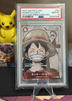 GEM MINT PSA 10 Monkey D. Luffy - 25th Anniversary Promo P-001 - One Piece GM - Image 1