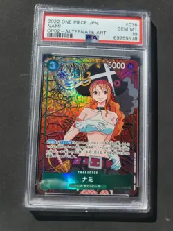 PSA 10 GEM MT NAMI OP02-036 ONE PIECE JPN. 2022 PARAMOUNT WAR ALTERNATE ART #036 - Image 1