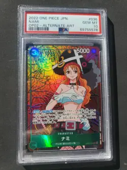 PSA 10 GEM MT NAMI OP02-036 ONE PIECE JPN. 2022 PARAMOUNT WAR ALTERNATE ART #036 - Image 3