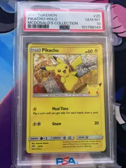 2021 POKEMON PIKACHU HOLO MCDONALDS 25TH ANNIVERSARY CARD PSA 10 - Image 1