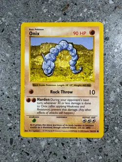 Pokemon TCG Cards SHADOWLESS Base Set Onix 56/102 - Image 1