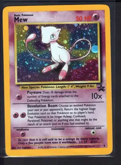 Mew #9 Black Star Promo (MP) Pokemon Card WOTC 2000 - Image 1