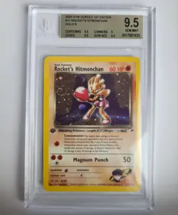 GEM MINT Rocket's Hitmonchan 11/132 1st Edition Gym Heroes Pokemon Card BGS 9.5 - Image 1