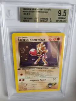 GEM MINT Rocket's Hitmonchan 11/132 1st Edition Gym Heroes Pokemon Card BGS 9.5 - Image 4