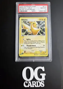 PSA 10 PIKACHU HOLO 012 BLACK STAR PROMO 2003 NINTENDO # 12 POKEMON CARD TCG - Image 3