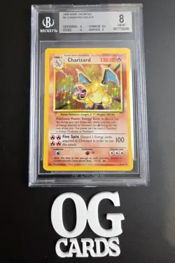 Charizard 4/102 Base Set Holo BGS 8 1999 Pokemon Card WOTC Vintage Original - Image 3