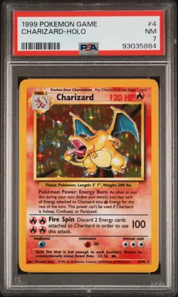 Charizard 4/102 PSA 7 Base Set Unlimited Vintage Holo Pokemon Card NEW CERT - Image 1