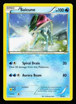 Suicune 14/30 XY Trainer Kit: Pikachu Libre & Suicune Pokemon Card - Image 1