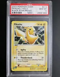 PSA 10 PIKACHU HOLO 012 BLACK STAR PROMO 2003 NINTENDO # 12 POKEMON CARD TCG - Image 1