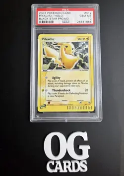 PSA 10 PIKACHU HOLO 012 BLACK STAR PROMO 2003 NINTENDO # 12 POKEMON CARD TCG - Image 3
