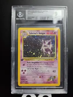 BGS 9 MINT Sabrina’s Gengar 14/132 1st Edition Gym Heroes Holo Pokemon Card - Image 3