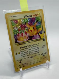 Birthday Pikachu 24 Holo Black Star Celebrations Promo Pokemon Card NM - Mint - Image 2