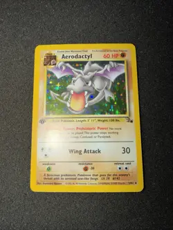 Aerodactyl - 1/62 - Pokemon Fossil 1st Edition Holo Rare Card WOTC LP MINT SHAPE - Image 1