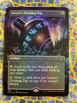 Sensei's Divining Top Borderless Foil Rare Card #398 Double Masters 2022 - Image 1