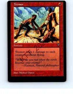 Tremor Red Common Visions MTG NP Miscut Offset Top - Image 1