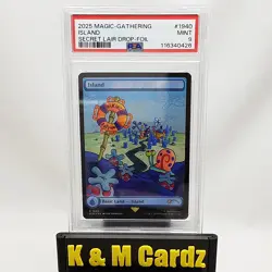 MTG - Secret Lair - Spongebob - Island #1940 - Foil - Graded PSA 9 - Image 1