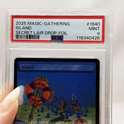 MTG - Secret Lair - Spongebob - Island #1940 - Foil - Graded PSA 9 - Image 4