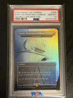 MTG Magic Earth’s Mightiest Emblem Marvel Secret Lair Foil PSA 10 Gem Mint - Image 1