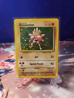 [C] Hitmonchan 7/102 - Base Set Holo Rare Pokemon TCG WOTC LP - Image 1