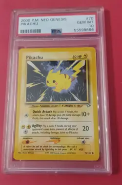 PSA 10 2000 P.M. Neo Genesis Pikachu #70 Pokemon - Image 1