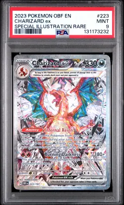 2023 POKEMON OBF EN-OBSIDIAN FLAMES SPECIAL ILLUSTRATION RARE CHARIZARD EX PSA 9 - Image 1
