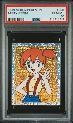 PSA 10 GEM MINT 1999 MERLIN POKEMON S28 MISTY-PRISM - Image 1