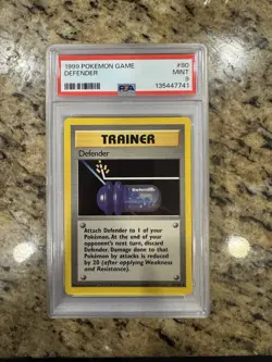 Pokemon Base Set Trainer TCG Defender 86/102 Unlimited PSA 9 - Image 1