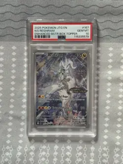 Pokemon Journey Together N's Reshiram Stamped Box Topper #167 PSA 10 - Image 1