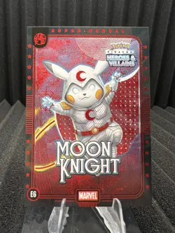 Moon Knight (Pikachu) #E6 - Red Holo - Heros & Villains Flash Edition Pokemon - Image 1
