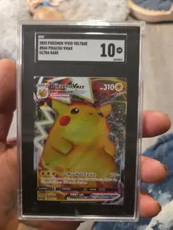 2020 Pokemon SWSH Vivid Voltage Pikachu VMAX 044/185 Ultra Rare SGC GEM MINT 10 - Image 1