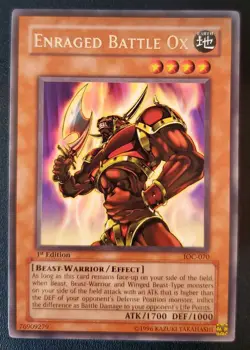 Yu-Gi-Oh! Enraged Battle Ox IOC-070 Invasion of Chaos 1st Edition (2004) NM - Image 1