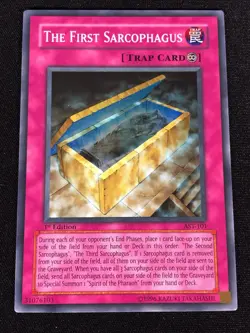 Yugioh The First Sarcophagus AST-101 1st Super (NM) - Image 1
