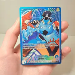 One Piece Jinbe Alt Art OP14-040 Leader Blue Card English TCG Fish-Man Warlord - Image 3