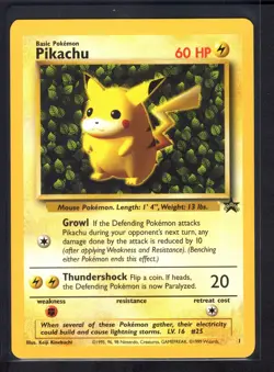 Pikachu #1 Black Star Promo (NM) Pokemon Card WOTC 1999 - Image 1